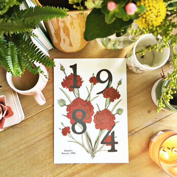 Birth Flower Birthday Print Personalised Recycled, 9 of 11