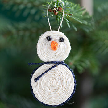 Handwoven Snowman Christmas Decoration, 2 of 6