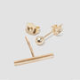 9ct Gold Bar And Ball Stud Earrings, thumbnail 3 of 5