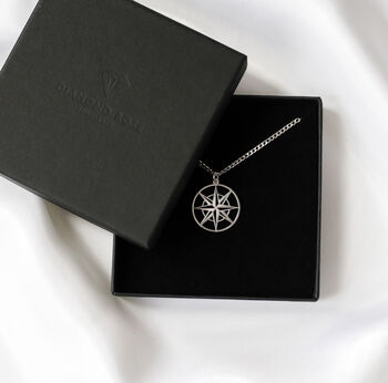 Men’s Compass Necklace – Sterling Silver, 7 of 7