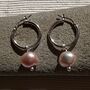 Pearls On Sterling Silver Hoop Earrings, thumbnail 5 of 6