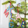 Retro Folksy Painted Wooden Letter Decorations, thumbnail 1 of 3