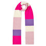 Ribbed Colour Block Wool And Cashmere Scarf Pink Women, thumbnail 2 of 3