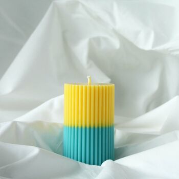 Paradise Two Toned Ribbed Pillar Candle, 4 of 4