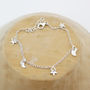 Sterling Silver Star And Moon Charm Bracelet, thumbnail 3 of 6