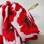 Bold Red Poppy Print Frayed Scarf In White, thumbnail 3 of 3