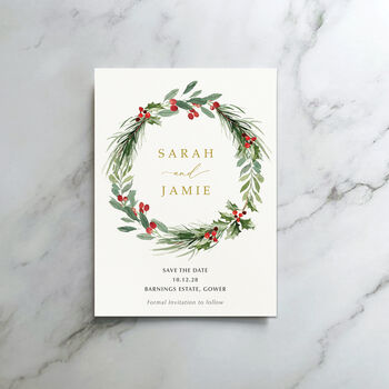 Christmas Z Fold Wedding Invitation, 3 of 6