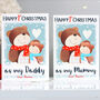 Bear 1st Christmas Card As Mummy Daddy, thumbnail 1 of 9