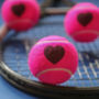 Tennis Lovers Heart Motif Tennis Balls, thumbnail 6 of 12