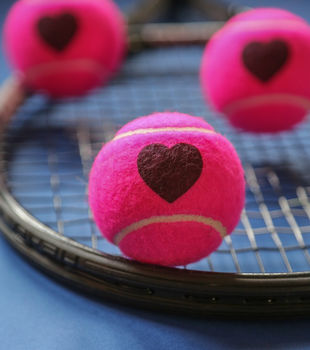 Tennis Lovers Heart Motif Tennis Balls, 6 of 12
