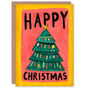 Xmas Tree Child Drawing Happy Colourful Christmas Card, thumbnail 1 of 6