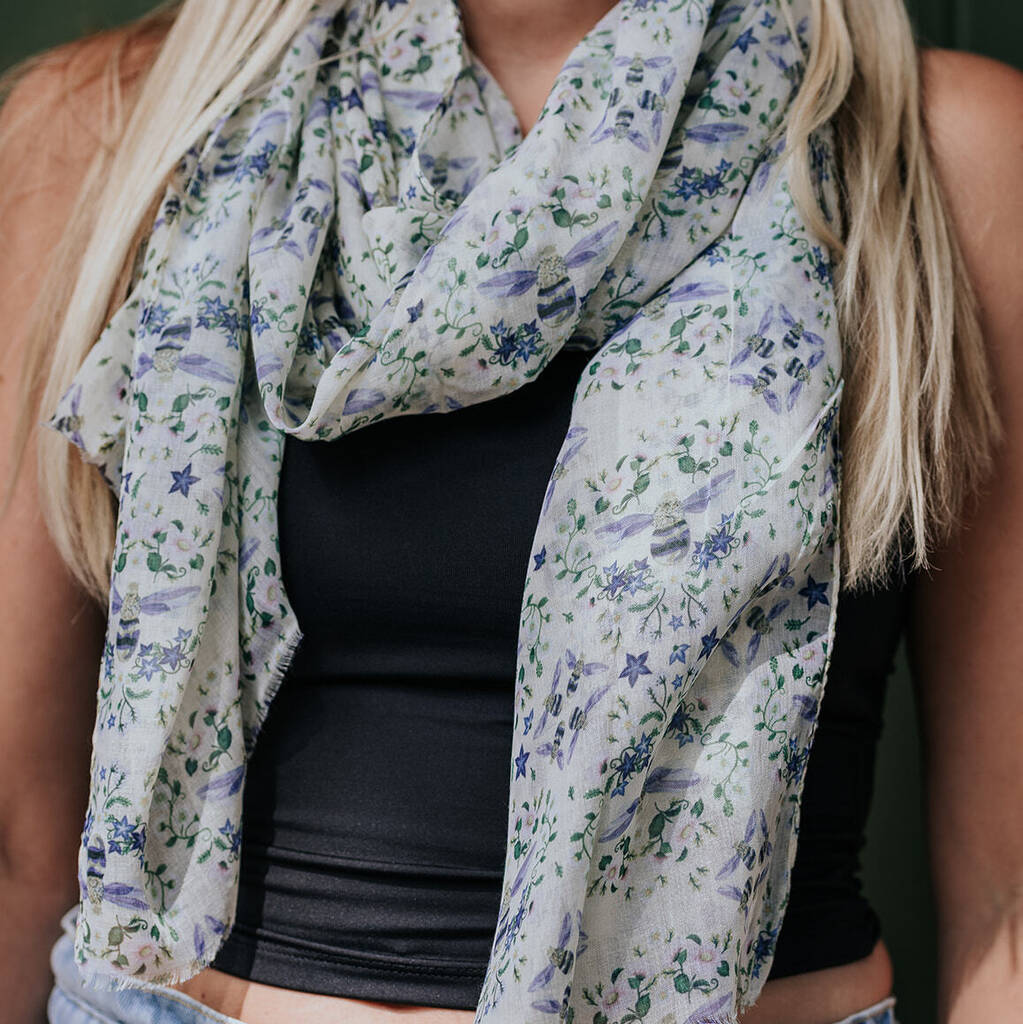 Floral Bee Scarf, 1 of 5