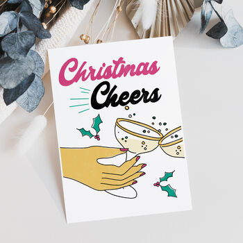 Christmas Cheers Retro Style Christmas Card, 2 of 4
