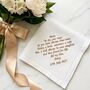 Mother Of The Bride Linen Wedding Handkerchief, thumbnail 2 of 5