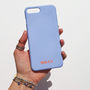 Blue And Terracotta Orange Personalised Phone Case, thumbnail 3 of 5