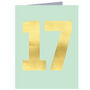 Mini Gold Foiled Number Seventeen Card, thumbnail 2 of 5
