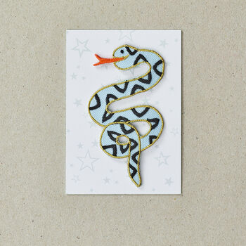 Snake Embroidered Iron On Patch, 2 of 4