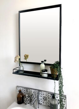 Mirror With Shelf Black Or Gold, 3 of 9