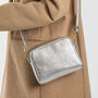 Silver Mini Leather Personalised Crossbody Bag, thumbnail 1 of 10