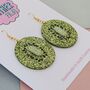 Kiwi Glitter Resin Earrings, thumbnail 2 of 4