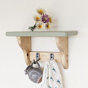 Country Cottage Style Kitchen Shelf With Hooks, 2 of 5