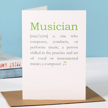 Personalised Musician Definition Music Lovers Card, 5 of 6