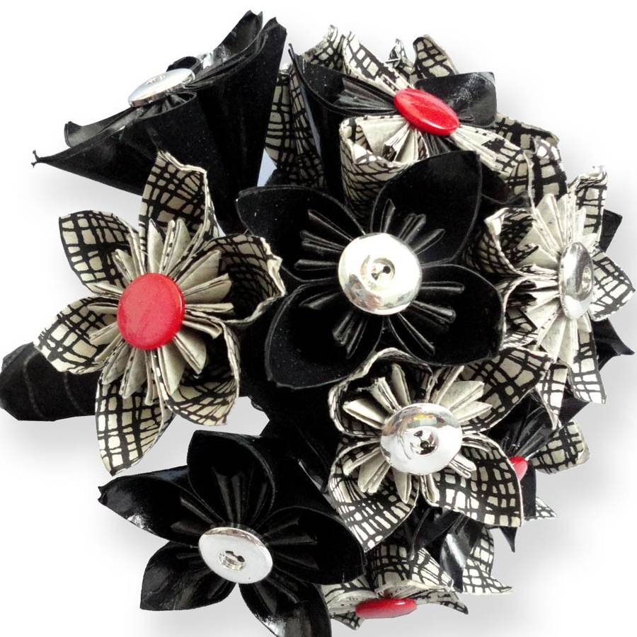 Contemporary Black And White Gothic Wedding Bouquet, 1 of 2