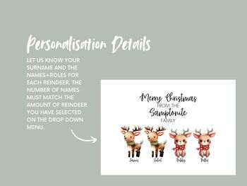 Personalised Reindeer Family Christmas Card, 2 of 6
