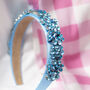 Gem Detailed Floral Headband In Blue, thumbnail 1 of 3