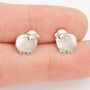 Fluffy Sheep Stud Earrings In Sterling Silver, thumbnail 6 of 11