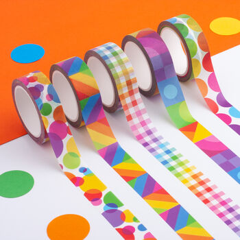 Colourful Rainbow Washi Tape Set, 7 of 9