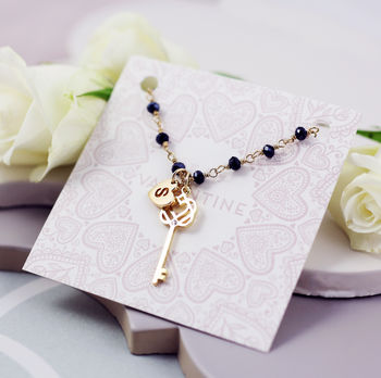 Rosary Necklace With Key Charm, 6 of 6
