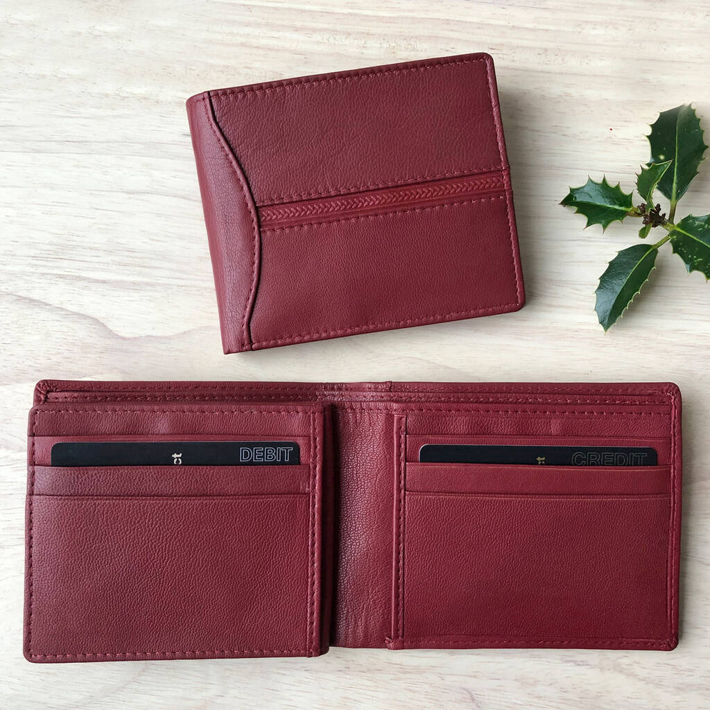 Soft Dark Red Leather Wallet For Men By Holly Rose | www.bagsaleusa.com
