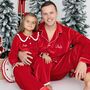 Personalised Dad And Child Christmas Velvet Pyjamas, thumbnail 1 of 8