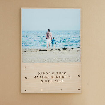 Personalised Wooden Photo Wall Print With Message, 2 of 2