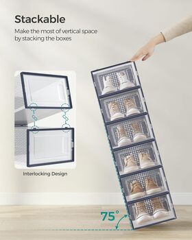 Pack Of Twelve Shoe Boxes Foldable Storage Organisers, 4 of 12
