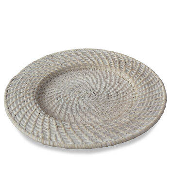 Set Four Rattan Charger Plates.Wicker Charger Plates, 3 of 3