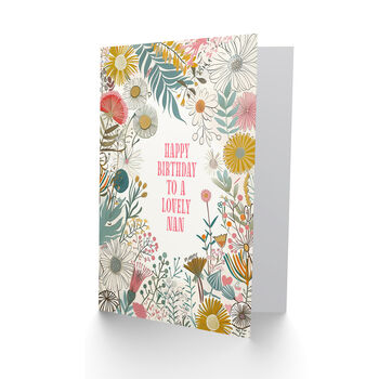 Floral Wildflower Boho Elegant Nan Birthday Card, 2 of 4