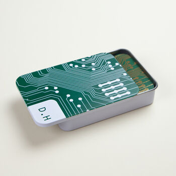 Personalised Foiled Circuitboard Playing Cards In A Tin, 3 of 8