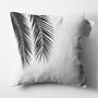 White Tropical Design Pillow Cover With Palm Leaves, thumbnail 4 of 6