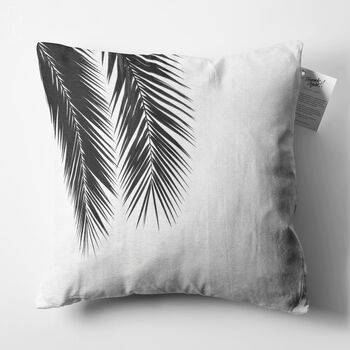 White Tropical Design Pillow Cover With Palm Leaves, 4 of 6