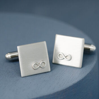 Personalised Sterling Silver Infinity Symbol Cufflinks, 8 of 11