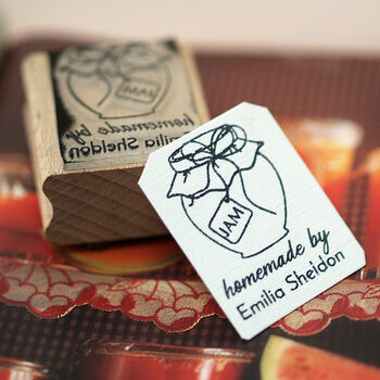 'Homemade By' Jar Personalised Rubber Stamp, 2 of 4