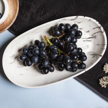 Marble Effect Multi Purpose Porcelain Serving Plate, 2 of 3