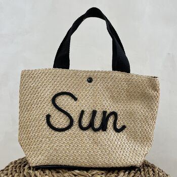 Personalised Mini Straw Hand Bag, 4 of 5
