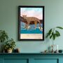 Custom Summer Print Leopard Chilling On Beach Scene, thumbnail 6 of 6