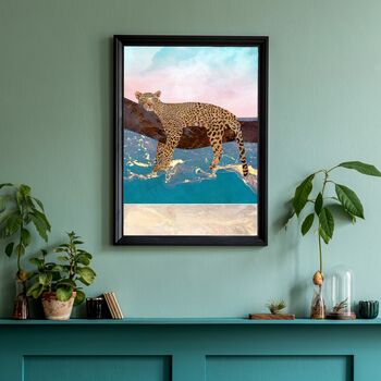 Custom Summer Print Leopard Chilling On Beach Scene, 6 of 6