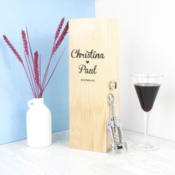 Personalised Couple's Romantic Wine Box, 2 of 3