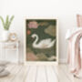 Japanese Swan Wildlife Art Print, thumbnail 3 of 4