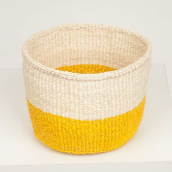 Buttercup Yellow Colour Block Baskets, 6 of 8
